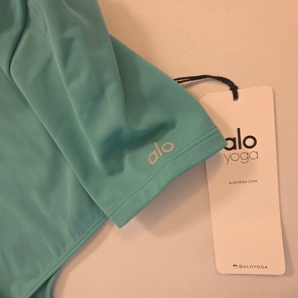 ALO Yoga Body Wave‎ One Piece Swimsuit Ocean Teal Asymmetrical Cutout XS W8113R